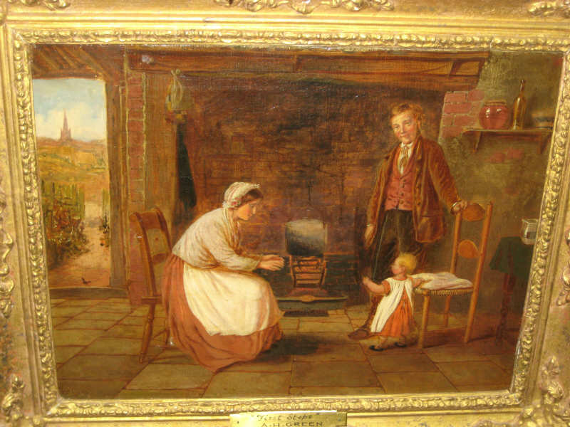 Appraisal: ATTRIBUTED TO ALFRED H GREEN BRITISH FIRST STEPS oil on