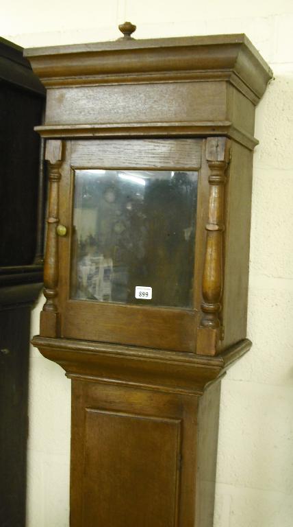 Appraisal: Oak case with aperture for a square dial the case