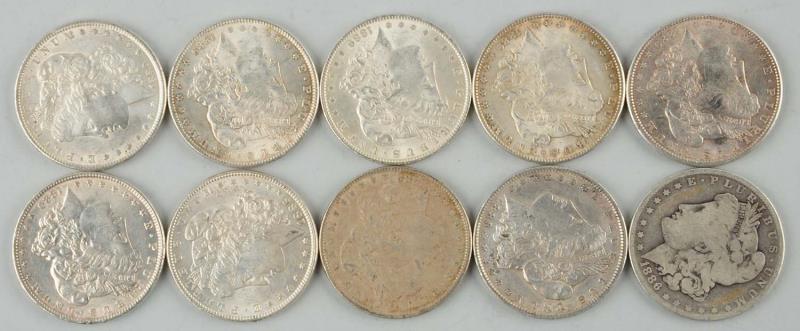 Appraisal: Lot of Morgan Silver Dollars Common dates Eight two Six