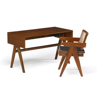 Appraisal: PIERRE JEANNERET Student desk and armchair PIERRE JEANNERET - Student