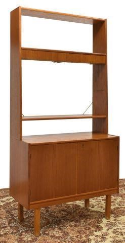 Appraisal: Danish mid-century modern teak bookcase c s upper section with