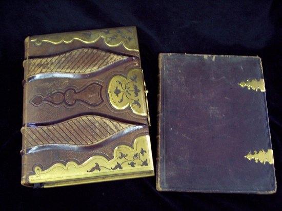 Appraisal: A leather bound scrap book containing engravings of religious scenes