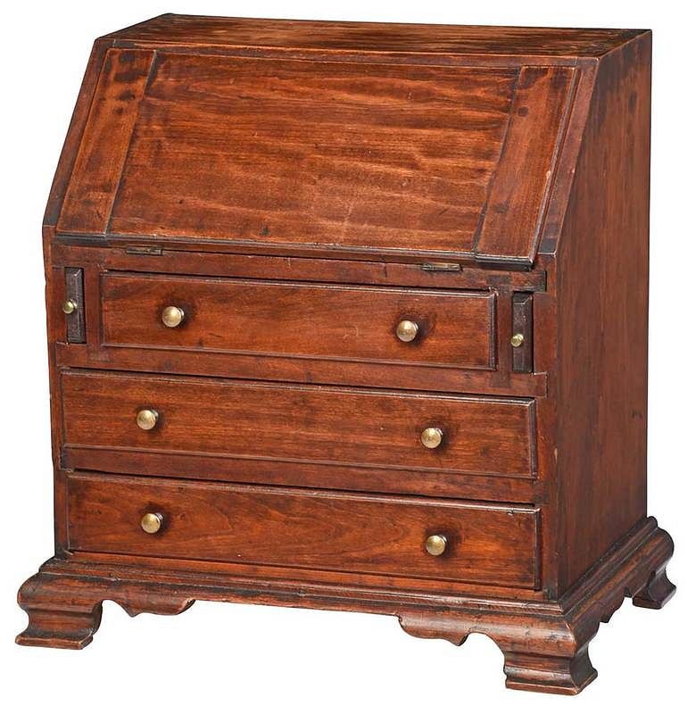 Appraisal: Pennsylvania Chippendale Miniature Desk circa - with slant front cherry