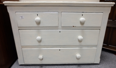 Appraisal: Pine painted two over two chest of drawers no feet