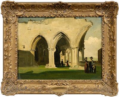 Appraisal: Philip Hugh Padwick painting British - figures and ruins signed