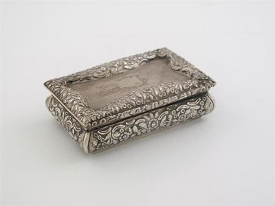 Appraisal: A William IV fable snuff box with chased convex sides