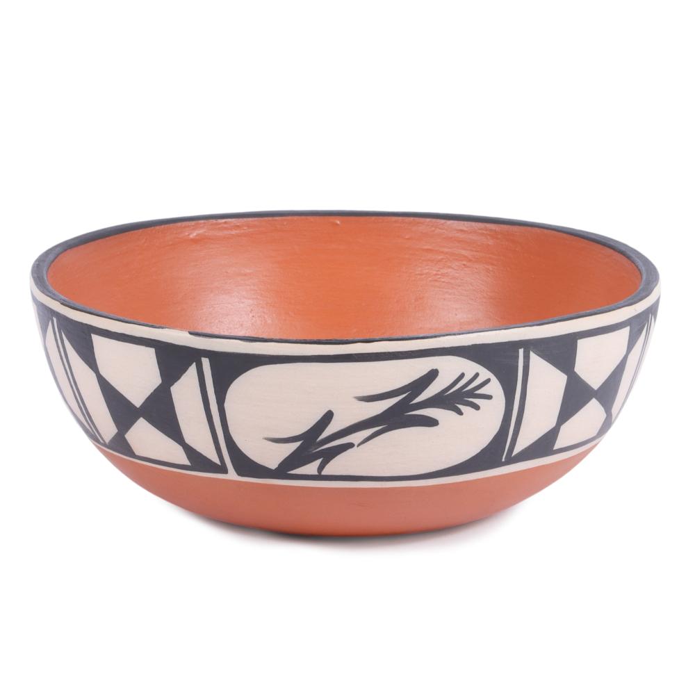 Appraisal: ANNA M T LOVATO SANTO DOMINGO PUEBLO REDWARE BOWL WITH