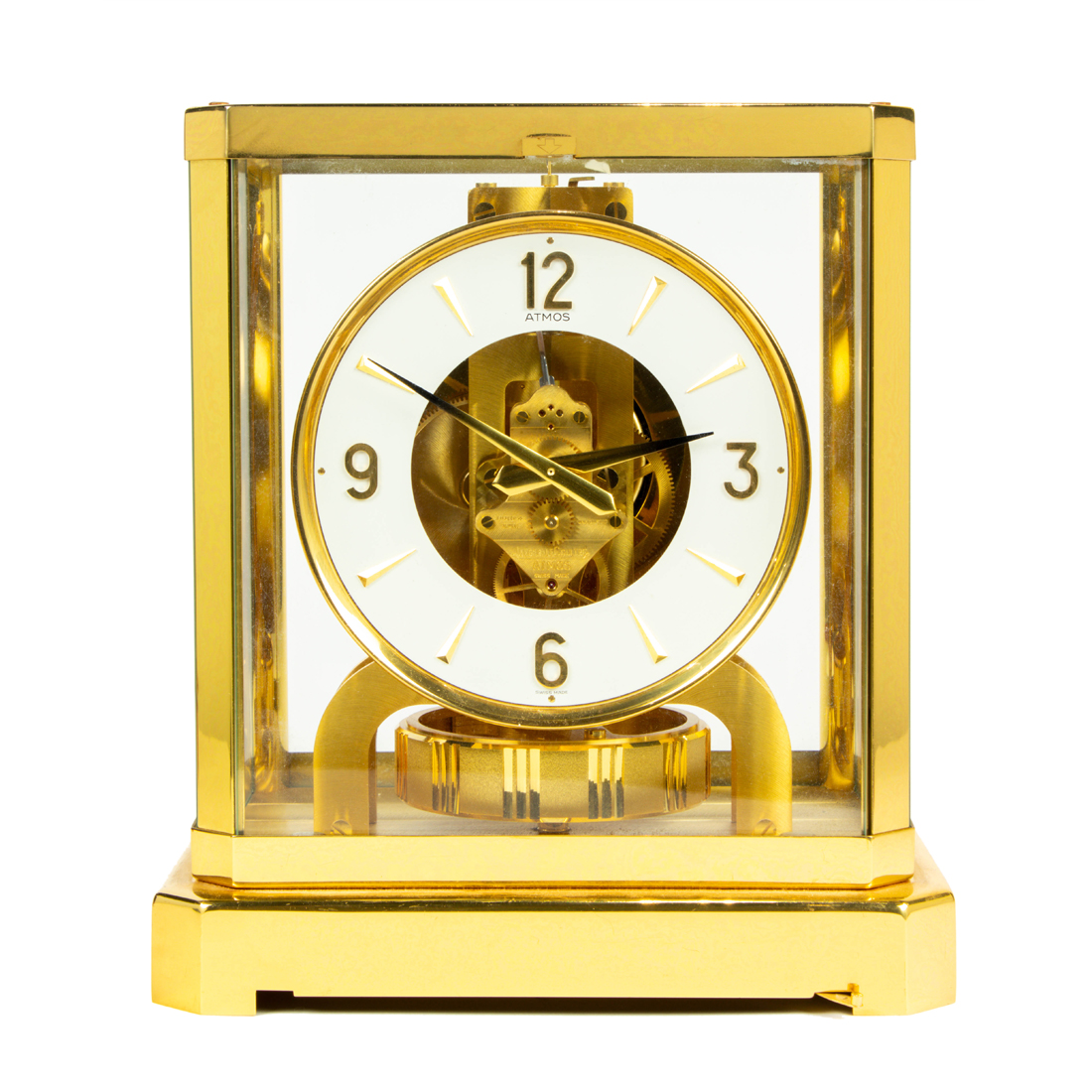 Appraisal: A JAEGER LECOULTRE GILT BRASS ATMOS CLOCK A Jaeger LeCoultre