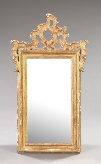 Appraisal: North Italian Carved Giltwood Looking Glass fourth quarter th century