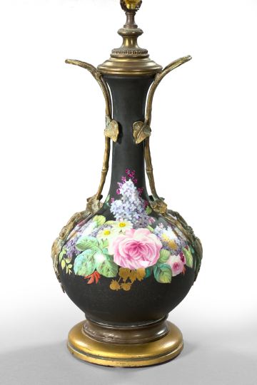 Appraisal: Large French Polychromed Porcelain Vase third quarter th century the