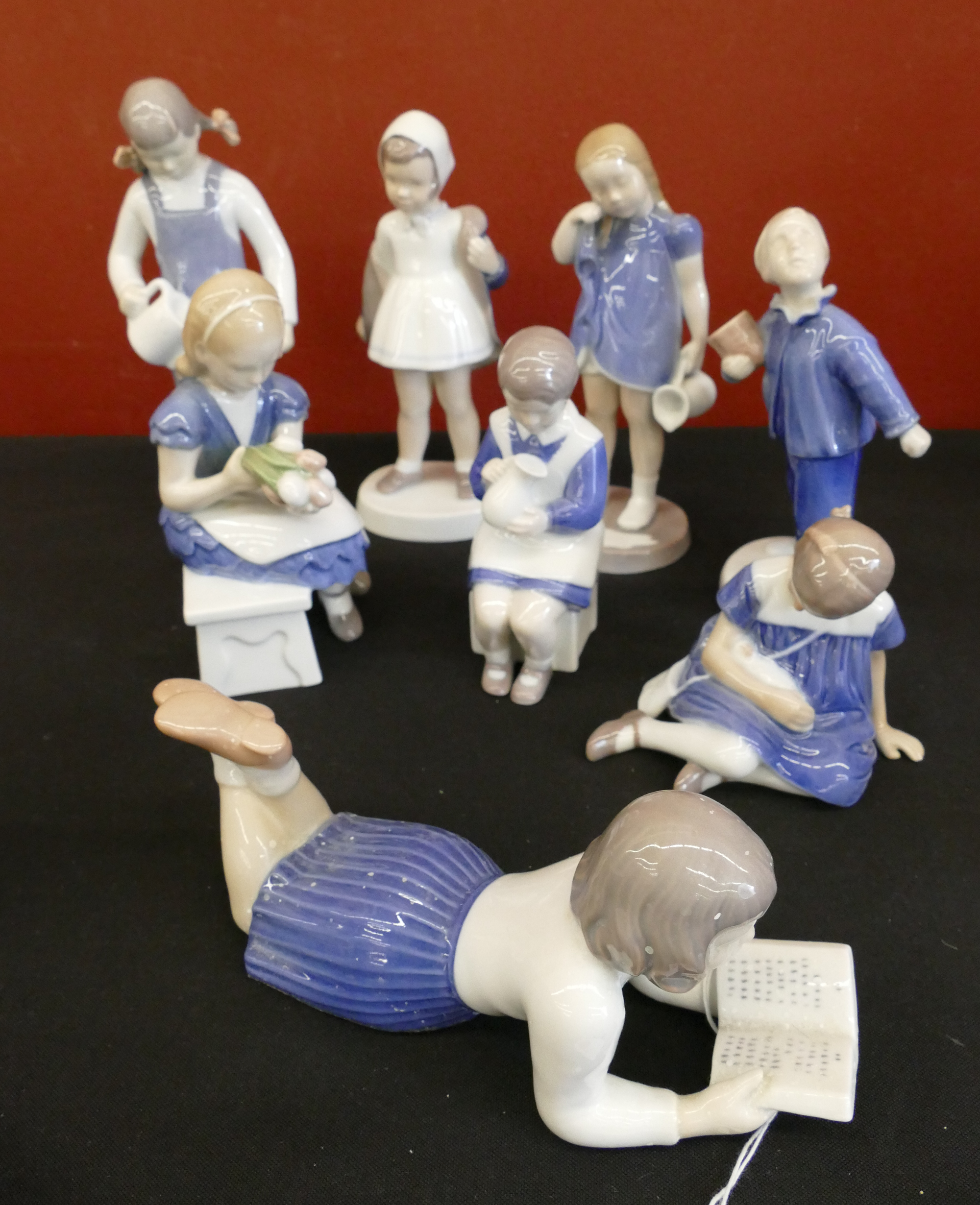 Appraisal: pc B G Denmark Porcelain Figurines of Girls - ''