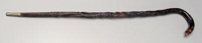 Appraisal: Folk art eagle-carved cane original painted and varnished surface handle