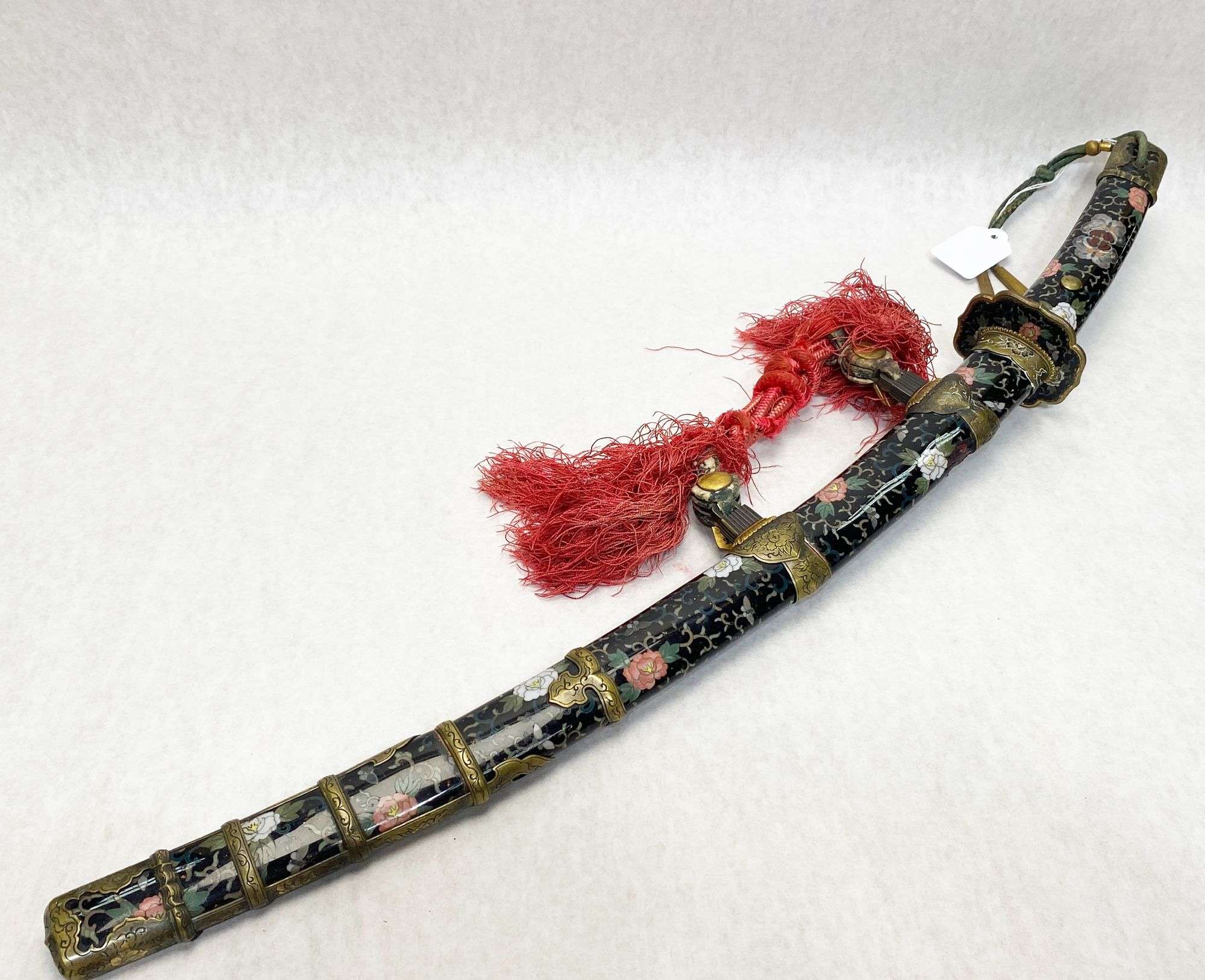 Appraisal: Japanese Meiji Period Bronze Mounted Cloisonne Sword overall length Blade