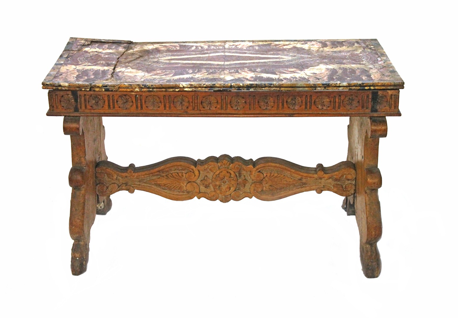 Appraisal: A pair of rectangular Alabastro a Pecorella veneered marble table