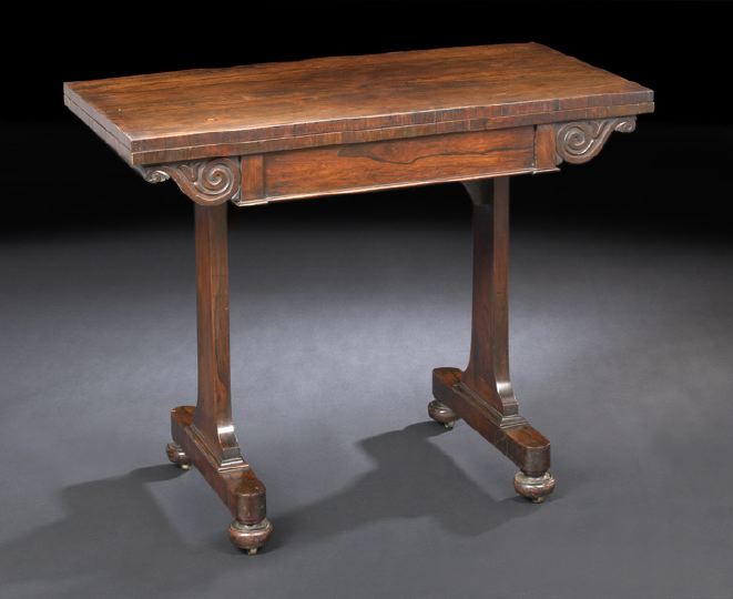 Appraisal: Late Regency Rosewood Games Table second quarter th century the