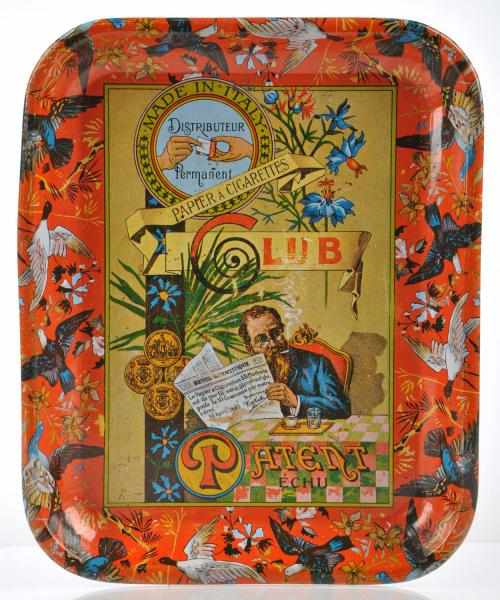 Appraisal: Cigarette Paper Serving Tray Description Colorful tray advertising Club Patent