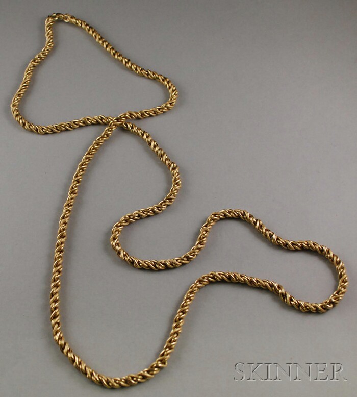 Appraisal: kt Gold Ropetwist Chain total dwt lg in