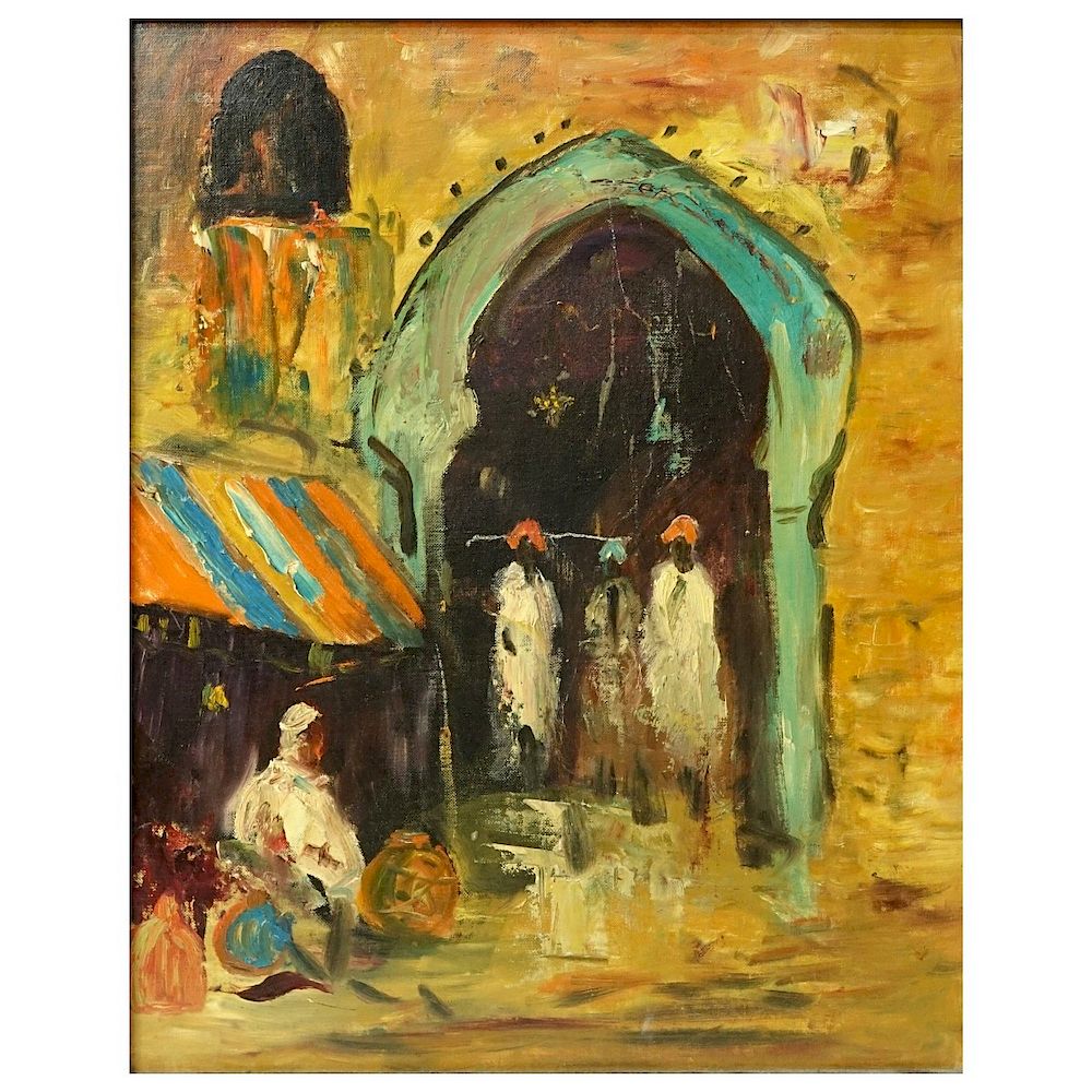 Appraisal: Modern Orientalist School O B Bazaar Modern Orientalist School Oil