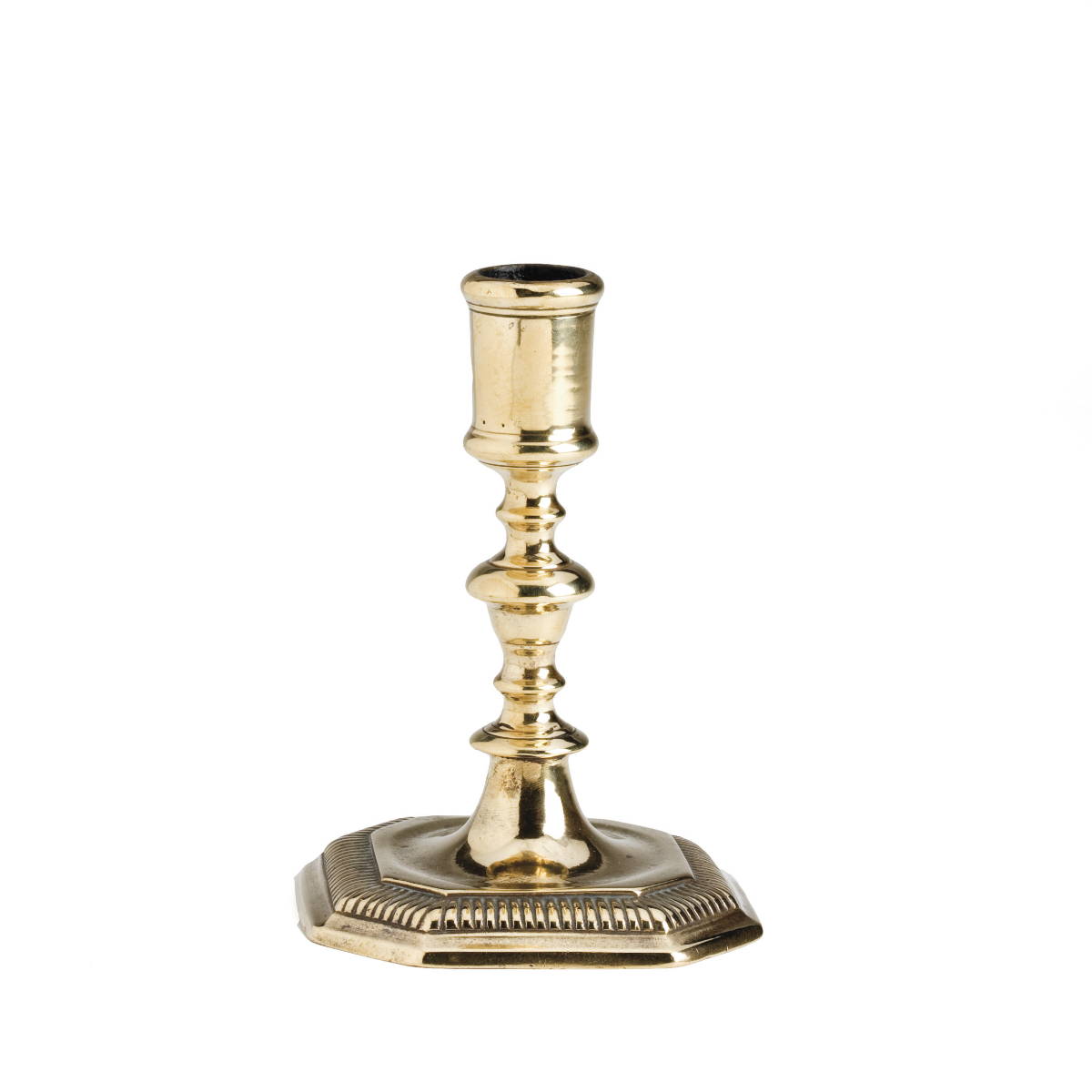 Appraisal: SEVENTEENTH CENTURY FLEMISH BRASS CANDLESTICK WITH OCTAGONAL BASE Height inches