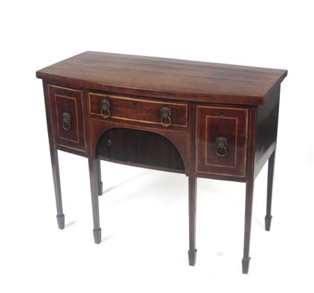 Appraisal: A mid th century mahogany sideboard of small proportions the