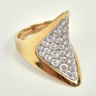 Appraisal: Modernist k gold diamond ring poss Van Cleef Modernist k