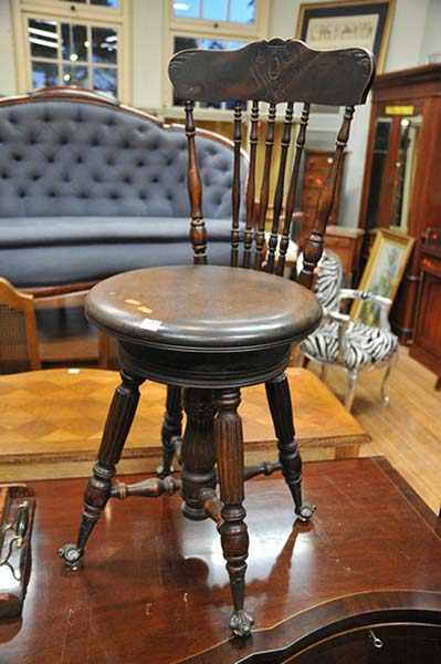 Appraisal: A VICTORIAN PIANO STOOL ON BALL AND CLAW FEET