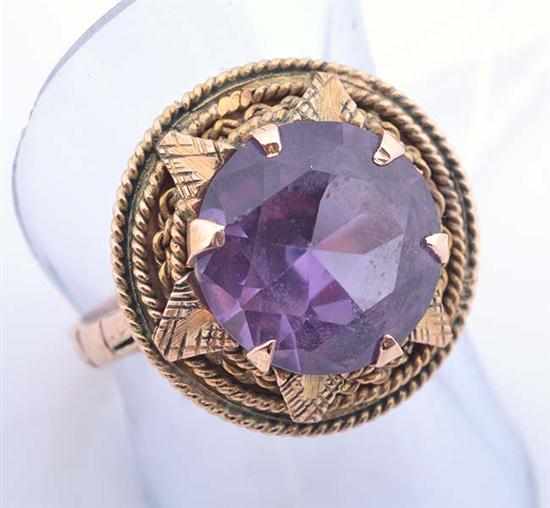 Appraisal: A SYNTHETIC ALEXANDRITE DRESS RING TESTED CT GOLD