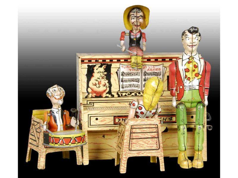 Appraisal: Lot of Tin Wind-Up American Band Toys Description Both ''