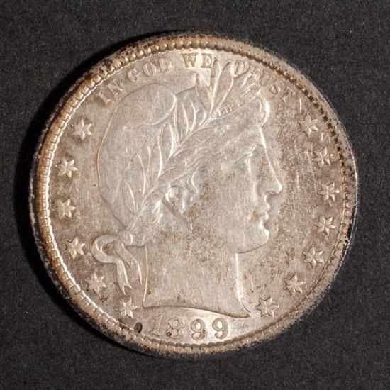 Appraisal: United States Barber type silver quarter dollar -S AU- Estimate