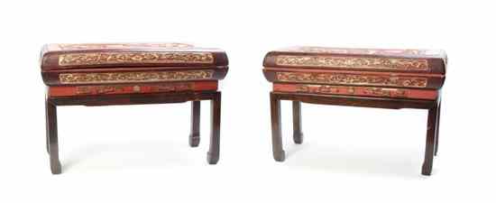 Appraisal: A Pair of Chinese Chests on Stands each of rectangular