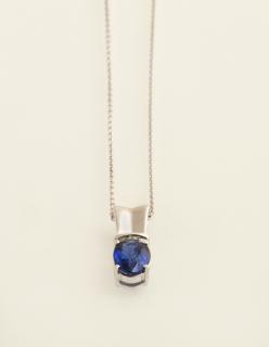 Appraisal: K White Gold Pendant with a carat oval blu K