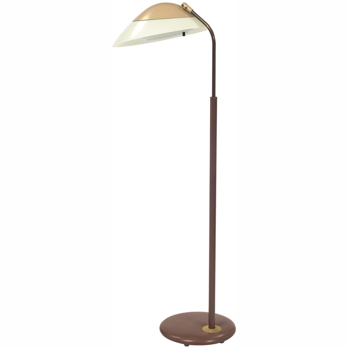 Appraisal: Lightolier floor lamp s brown enameled metal base with metal