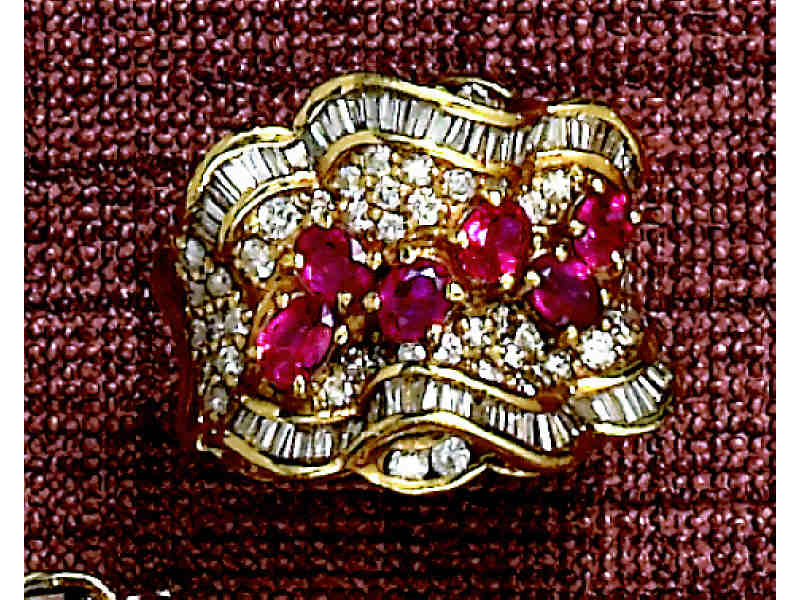 Appraisal: RUBY AND DIAMOND RING k yellow gold ruby and diamond