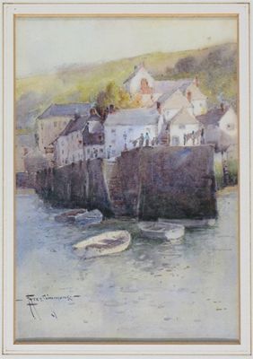 Appraisal: Charles Eyres Simmons fl - View of a harbour wall