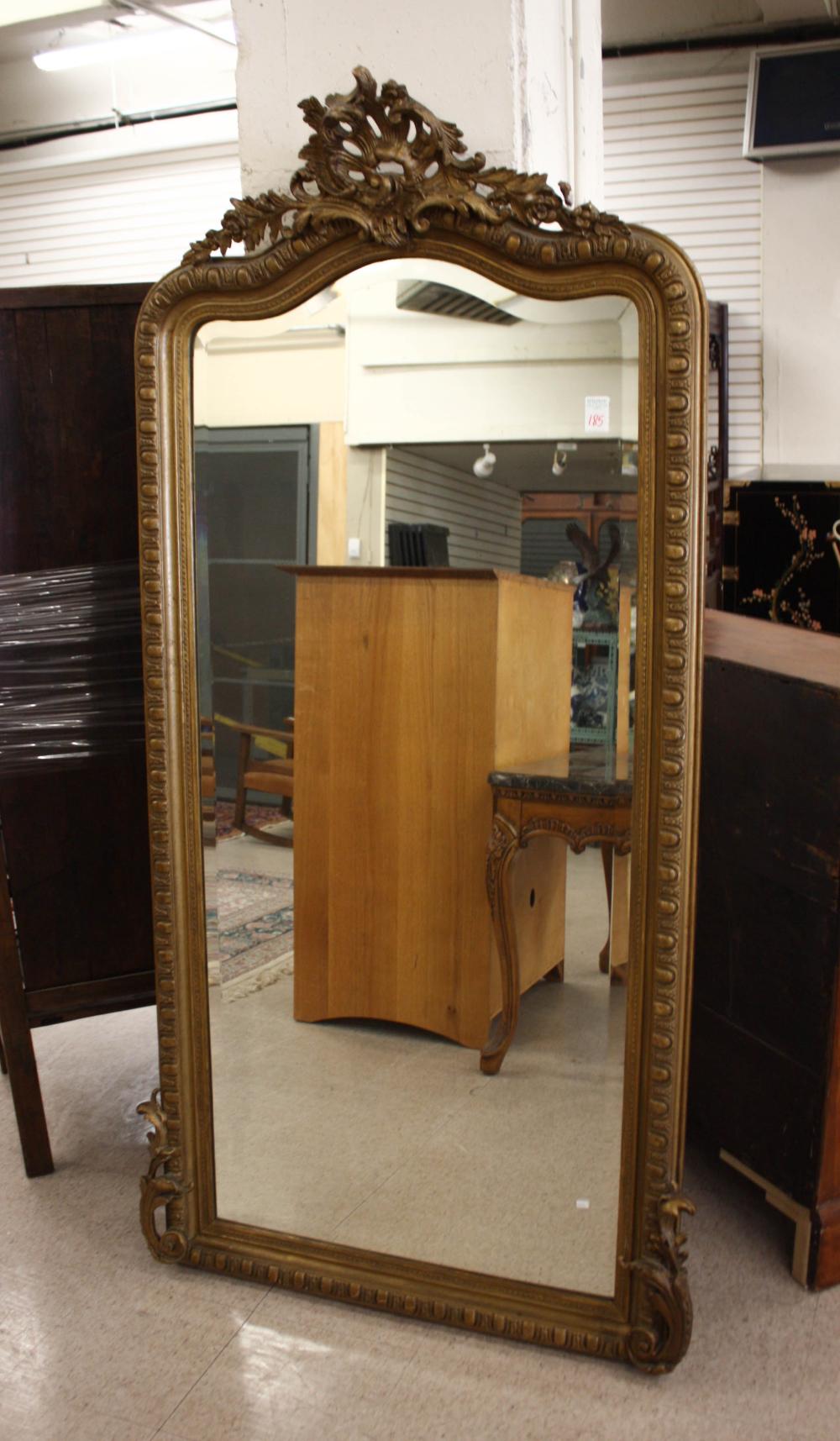 Appraisal: GILTWOOD GESSO FRAMED PIER MIRROR American late th century H