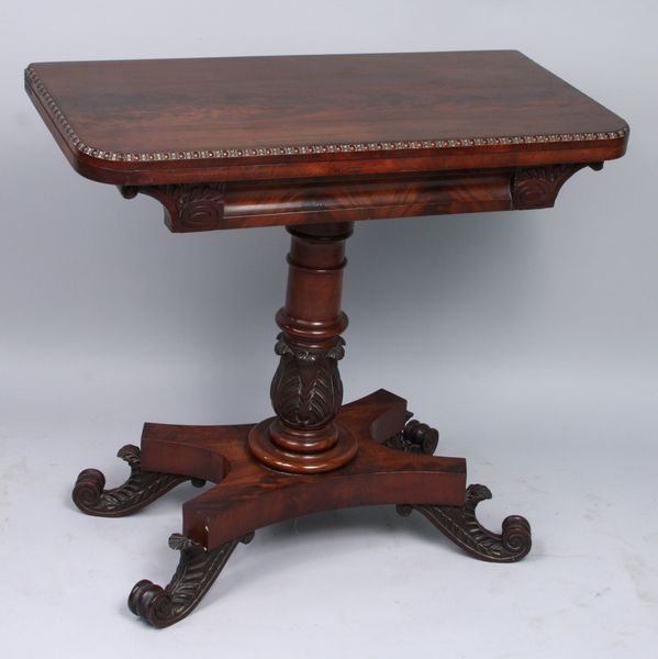 Appraisal: th Century English Regency mahogany card table h x l