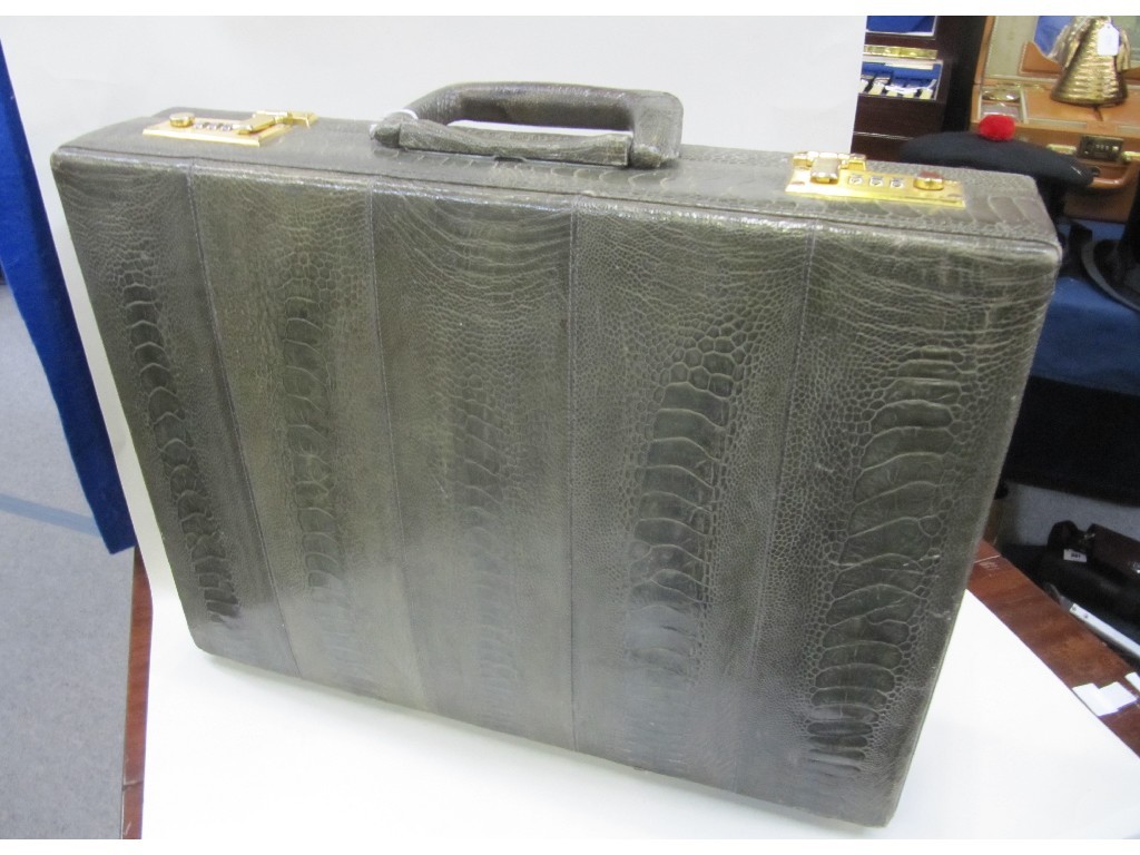 Appraisal: Crocodile skin attache case