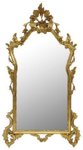 Appraisal: Italian Florentine giltwood mirror th c having large floral urn