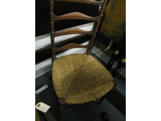 Appraisal: Victorian Side Chair ladderback rush seat