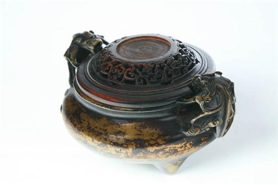 Appraisal: CENSER Asian early th century bronze Three footed bowl with