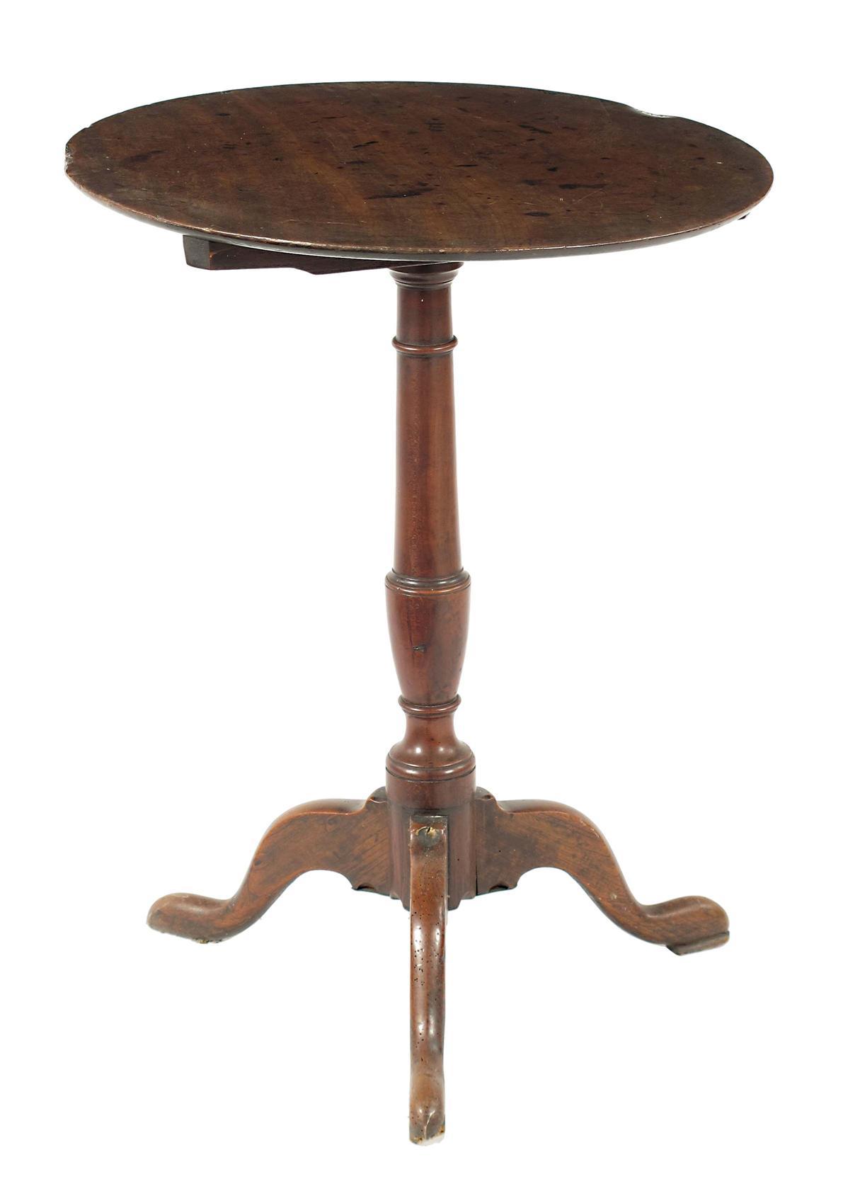 Appraisal: A George III fruitwood and mahogany tripod table