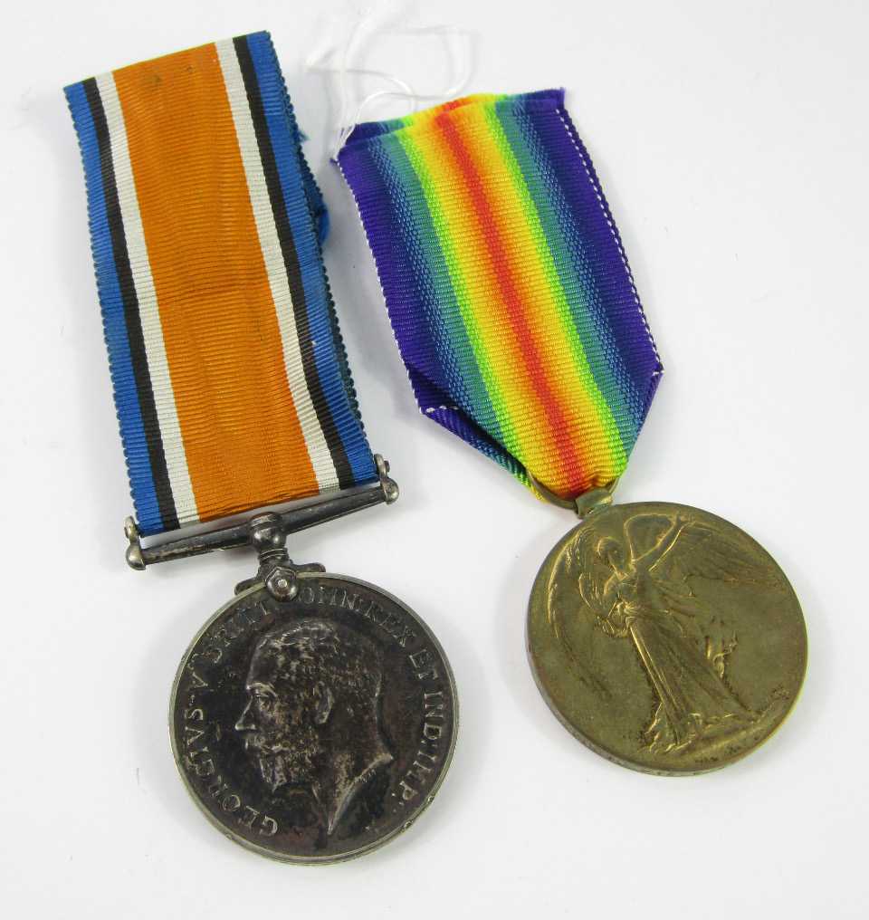 Appraisal: A WWI British War and Victory Medal to Private William