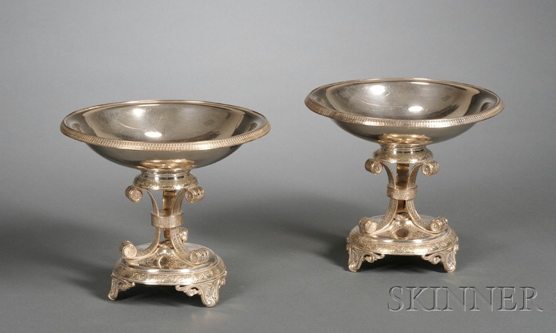 Appraisal: Pair of Tiffany Co Silver Soldered Compotes late th century