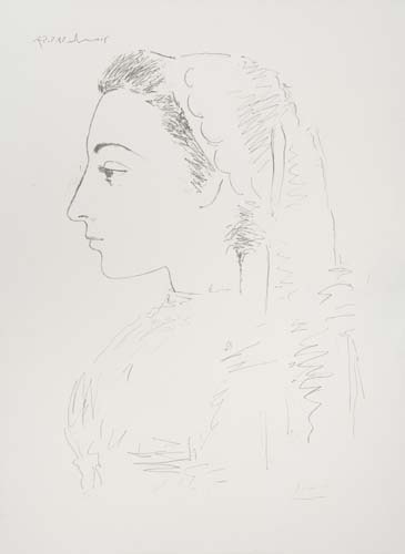 Appraisal: PABLO PICASSO Jacqueline de Profil Lithograph x mm x inches