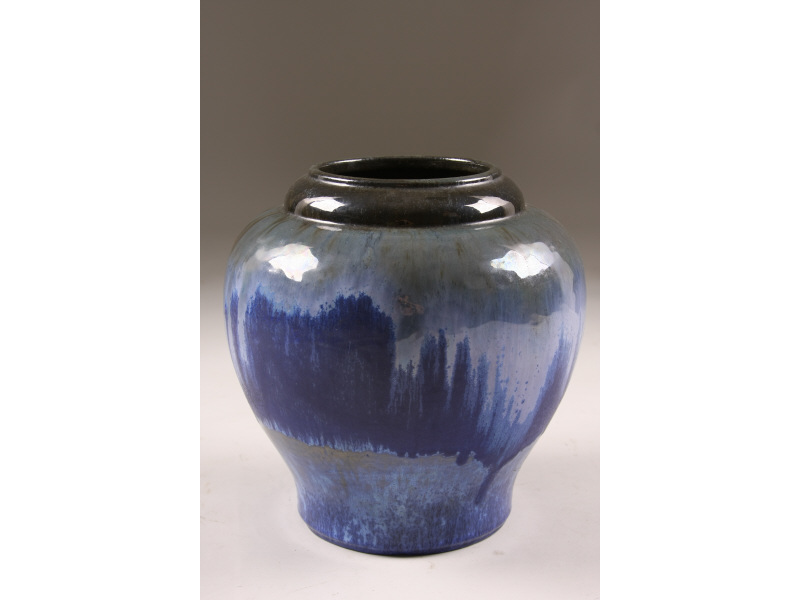 Appraisal: Large Fulper Chinese Blue Flambe Vase ca - an excellent