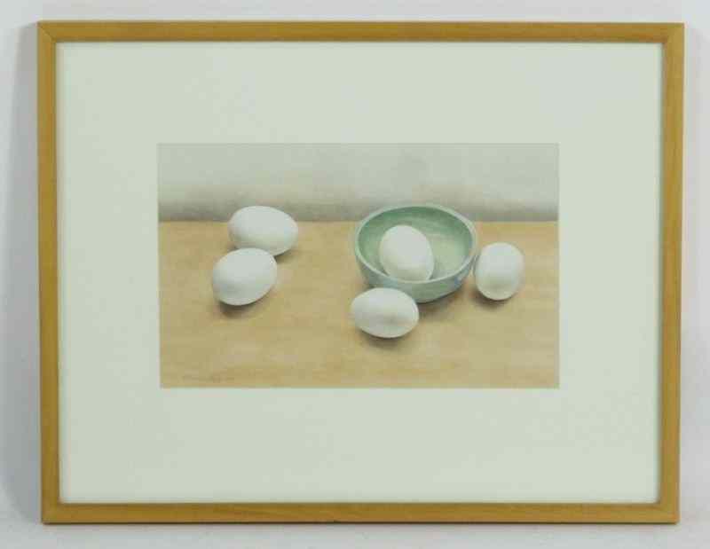 Appraisal: Rebecca Fagg NC Still Life of Eggs in Bowlwatercolor dated