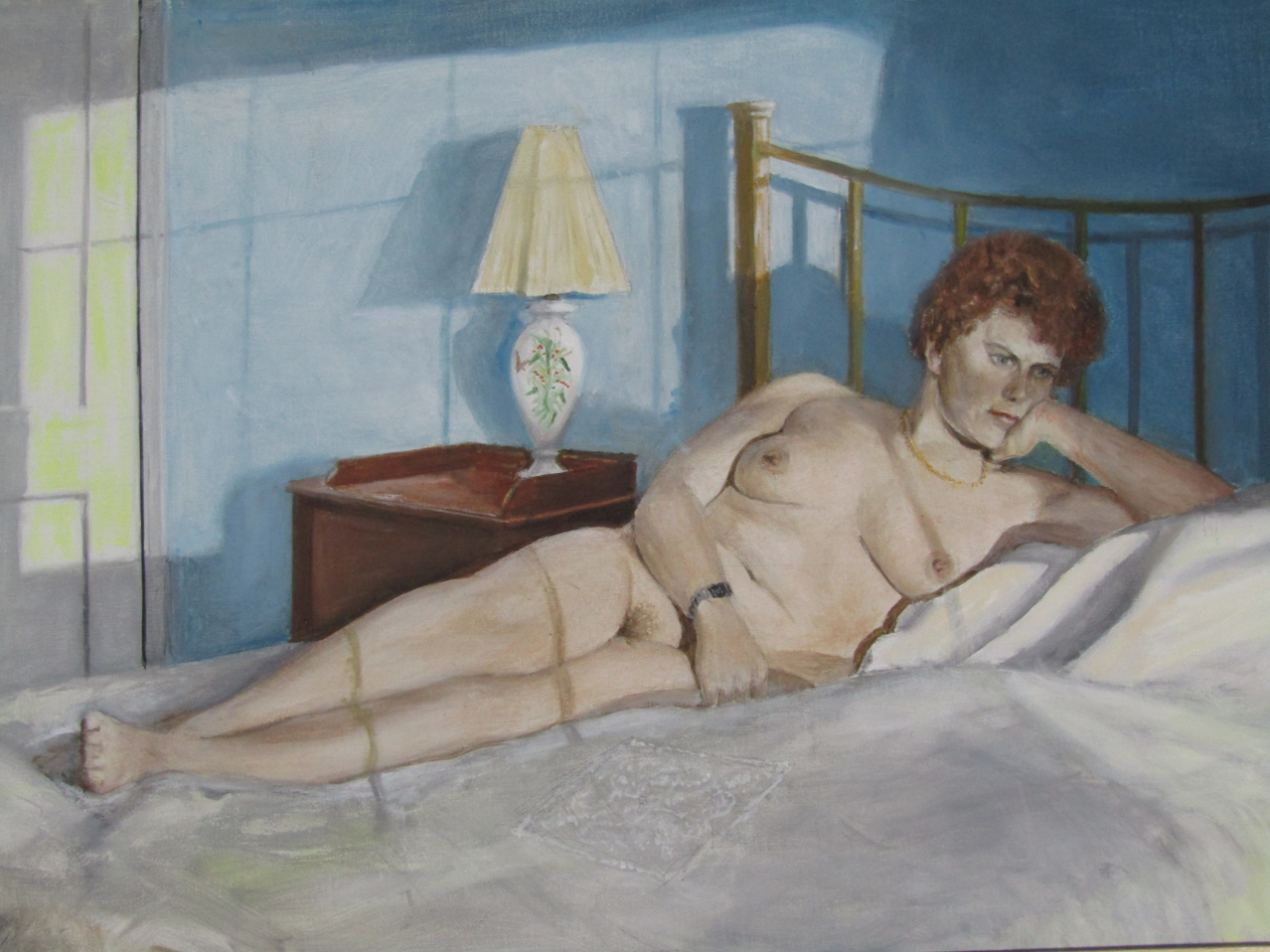 Appraisal: Percival A Bates Female study - on the bed oil