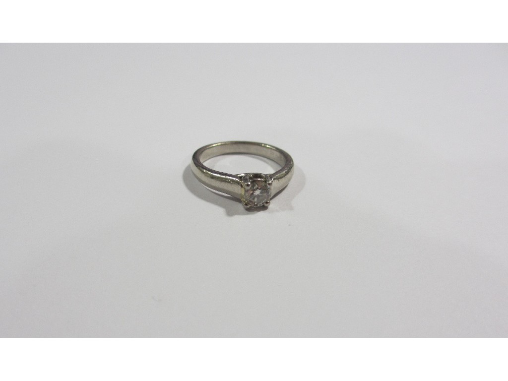 Appraisal: Platinum diamond solitaire ring with round brilliant cut diamond measuring