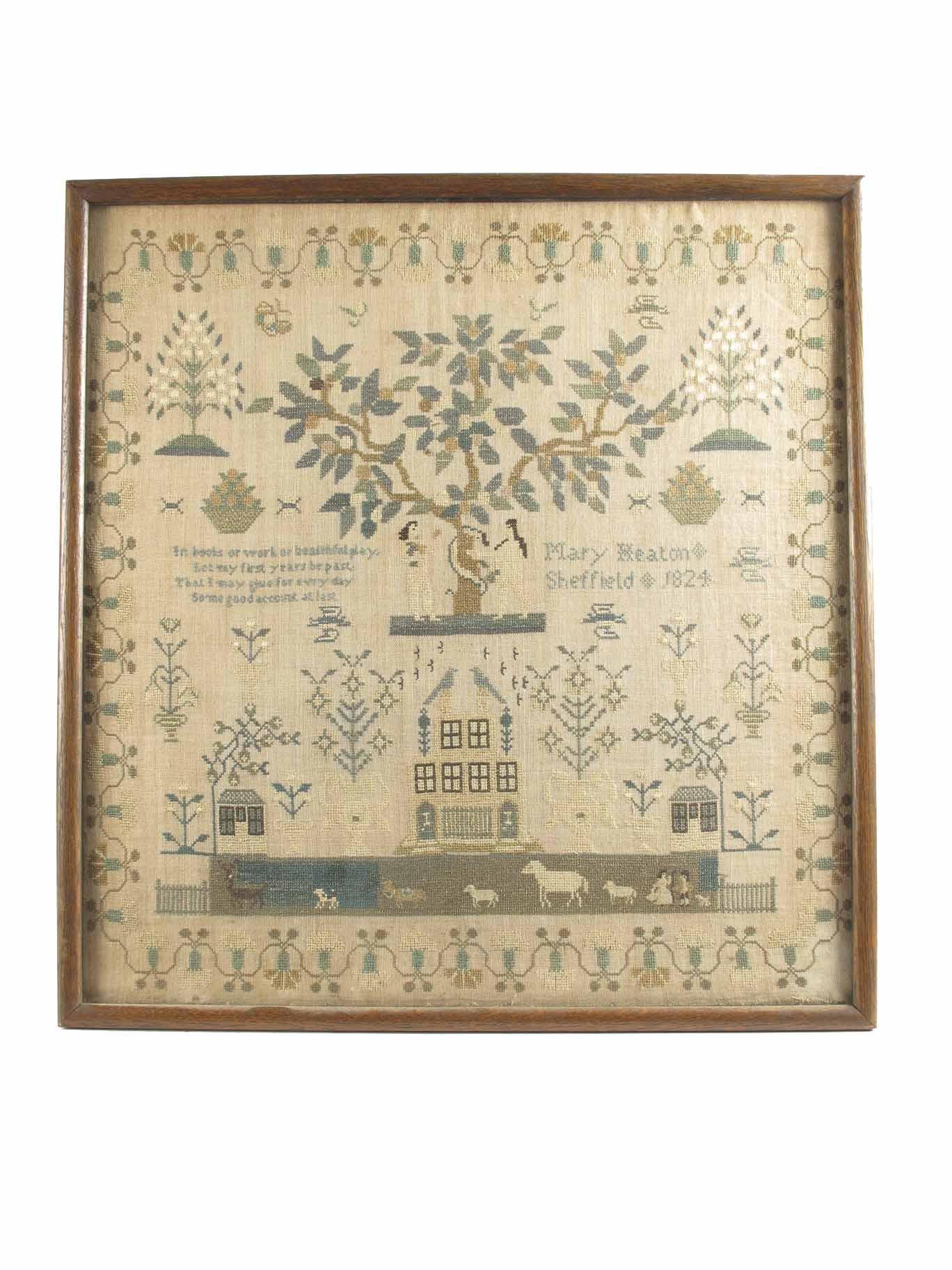 Appraisal: A George IV Adam and Eve sampler