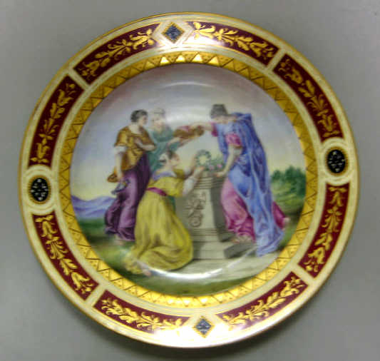 Appraisal: CHR FISHER PIRKENHAMMER GERMANY Hand painted porcelain cabinet plate four